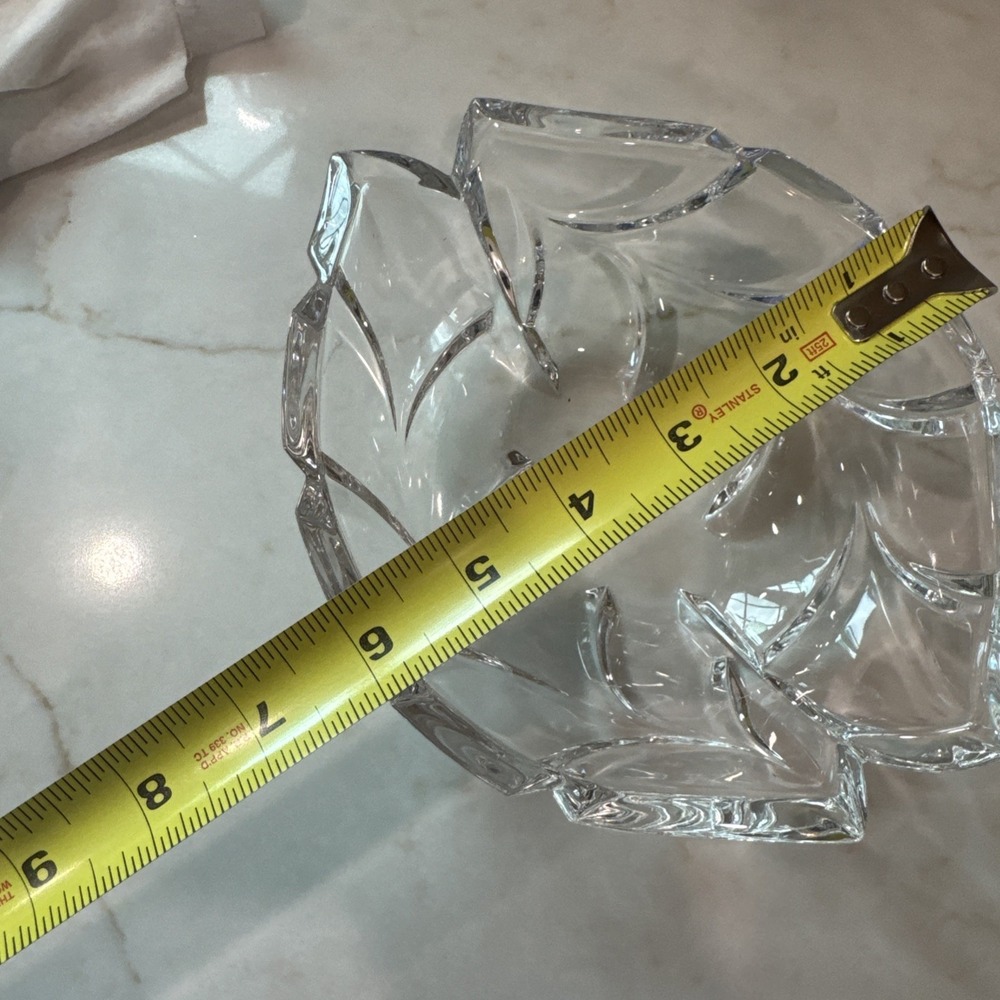 Waterford Crystal candy trinket Dish Leaf Shaped Bowl Lismore Essence pattern - Picture 8 of 9